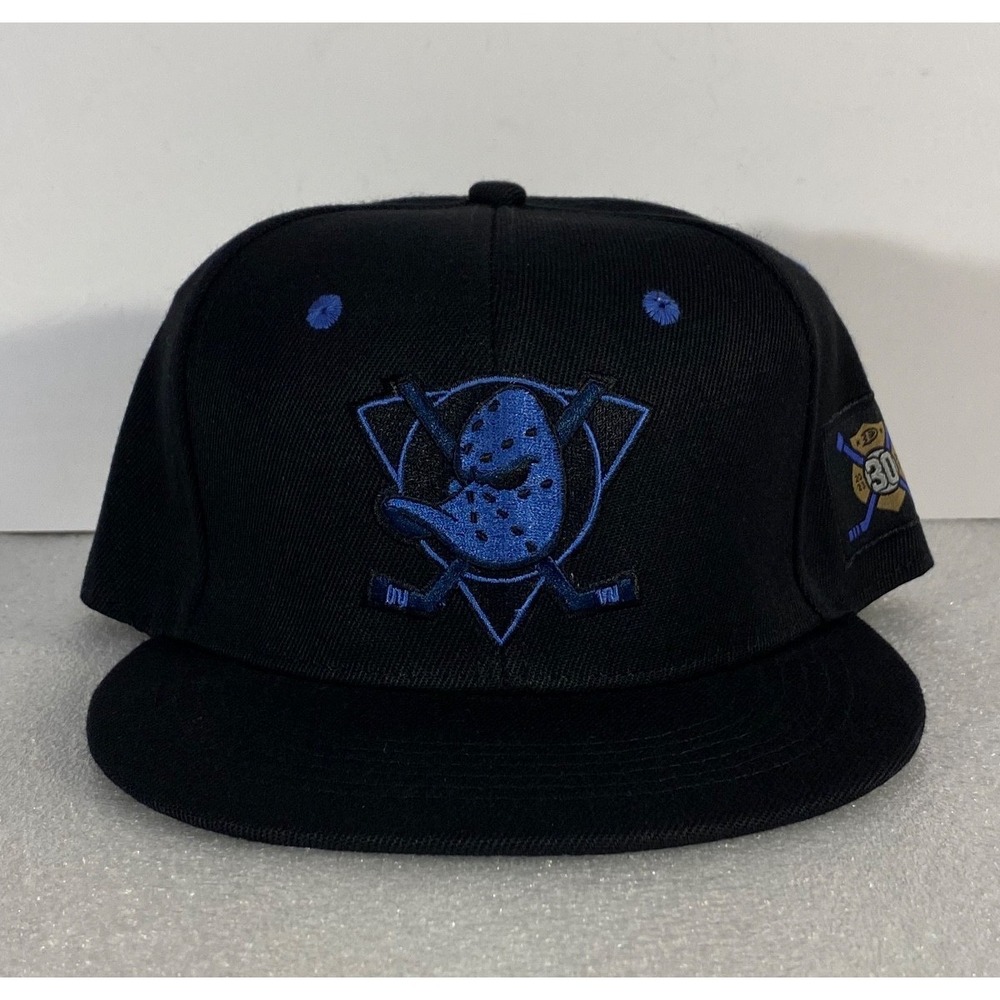 ANAHEIM DUCKS HAT 30TH ANIVERSARY PROMO SNAPBACK EMBROIDERED NWOT 2023-24 BLACK